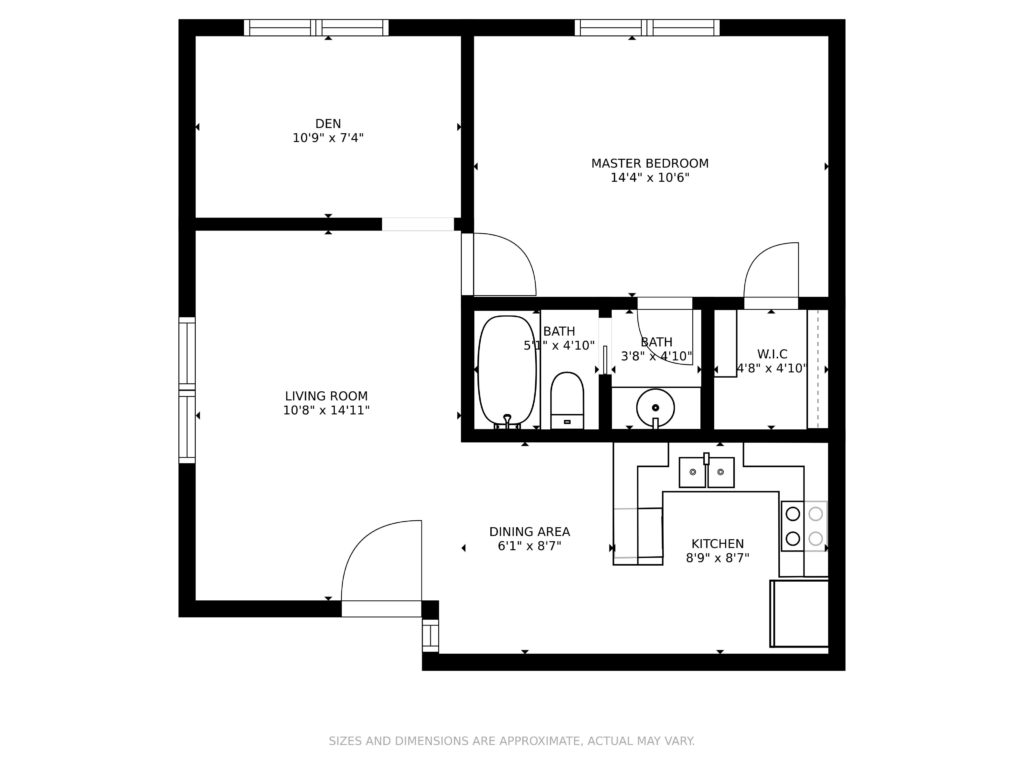 One bedroom floor plan - Casa Serena Apartments